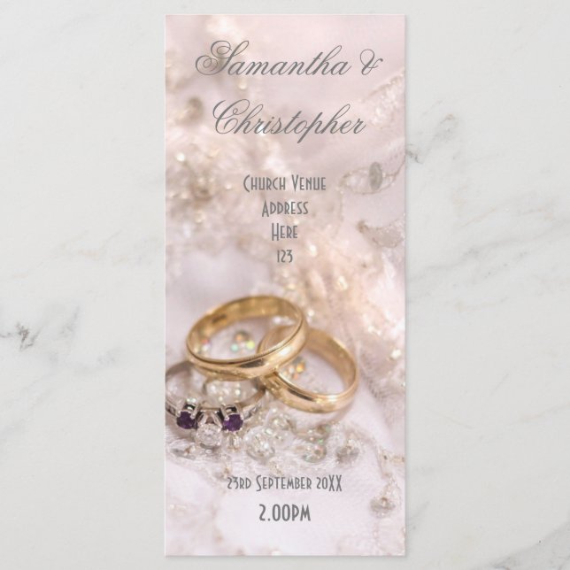 Romantisches Kirchenhochzeitsprogramm Programm (Vorderseite)