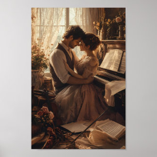 Romantisches Klavierposter für Liebhaber an der Wa Poster