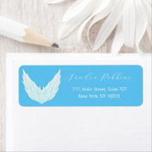 Romantisches Label für blaue Engel