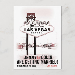 Romantisches Las Vegas Wedding Foto Save the Date Ankündigungspostkarte