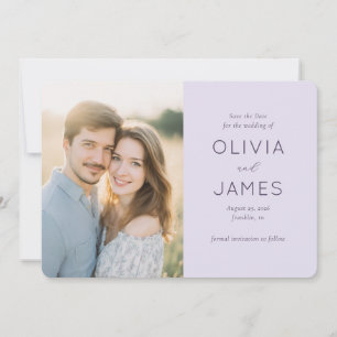 Romantisches Lavendel-Minimalistisches Foto Save The Date
