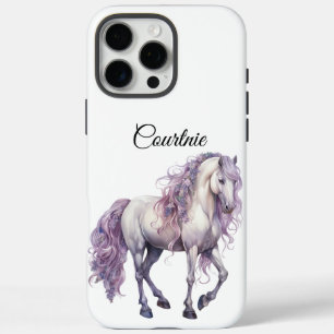 Romantisches Lavendel-Weiße Pferd iPhone 16 Pro Max Hülle