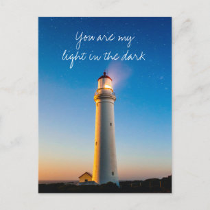 Romantisches Leuchtturm-Liebeszitat Valentinstag Postkarte