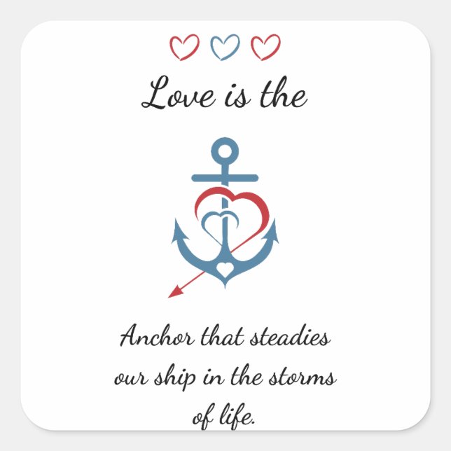 Romantisches Liebe Gedicht Modernes Valentinin Quadratischer Aufkleber (Vorderseite)