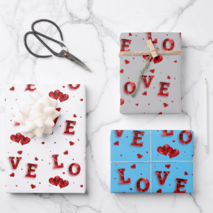 Romantisches Liebes-Geschenkpapier  Geschenkpapier Set