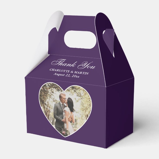 Romantisches Lila HochzeitsFoto Geschenkschachtel (Vorderseite)