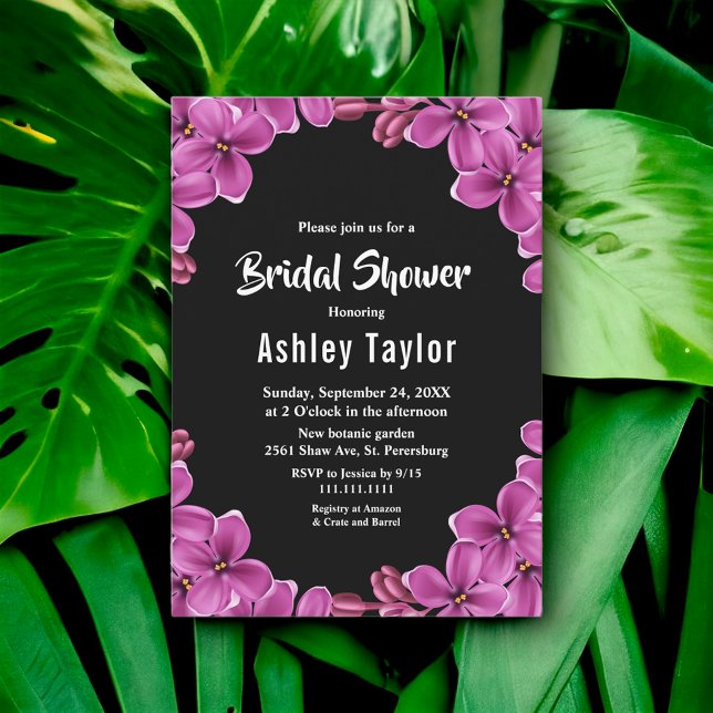 Romantisches Lila-Orchid-Brautparty Einladung (Von Creator hochgeladen)