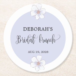 Romantisches Lilac Floral Brautparty Runder Pappuntersetzer