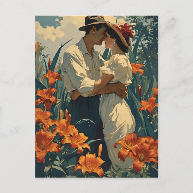 Romantisches Lilienfeld Vintag Postkarte (Vorderseite)
