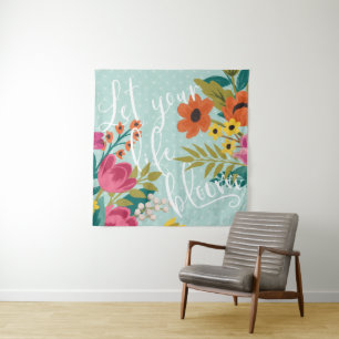 Romantisches Luxe X ließ Ihre Leben-Blüte Wandteppich