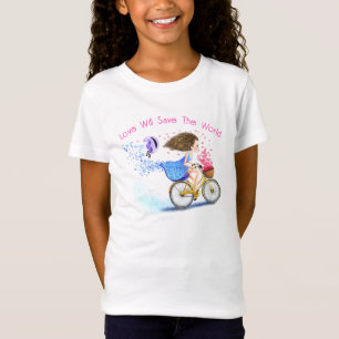 Romantisches Mädchen mit Fahrrad T-Shirt - Ihr Tex