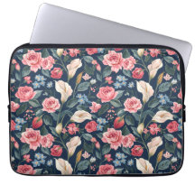 Romantisches Marineblumen-Gartenmuster