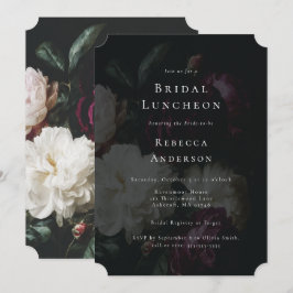 Romantisches Moody Black Gothic Florals Brautparty Einladung