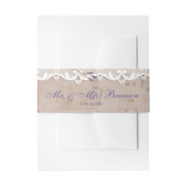 Romantisches Musikblatt Lavender Lace Wedding Einladungsbanderole