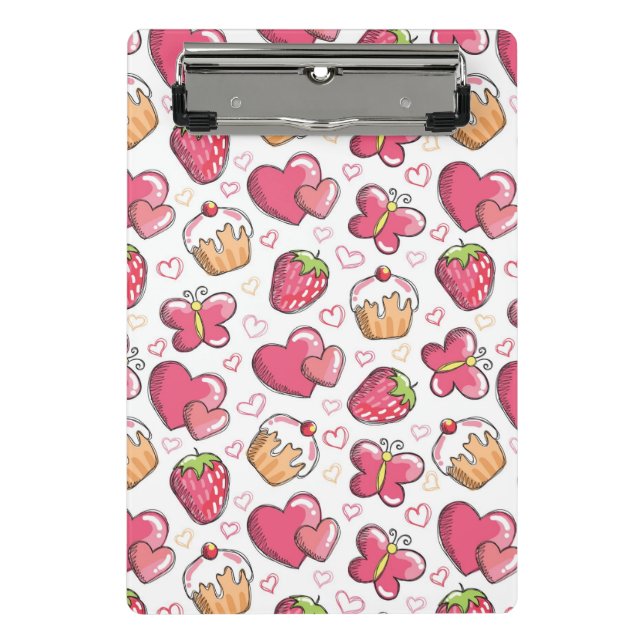 romantisches Nahrungsmittelmuster Mini Klemmbrett (Vorderseite)