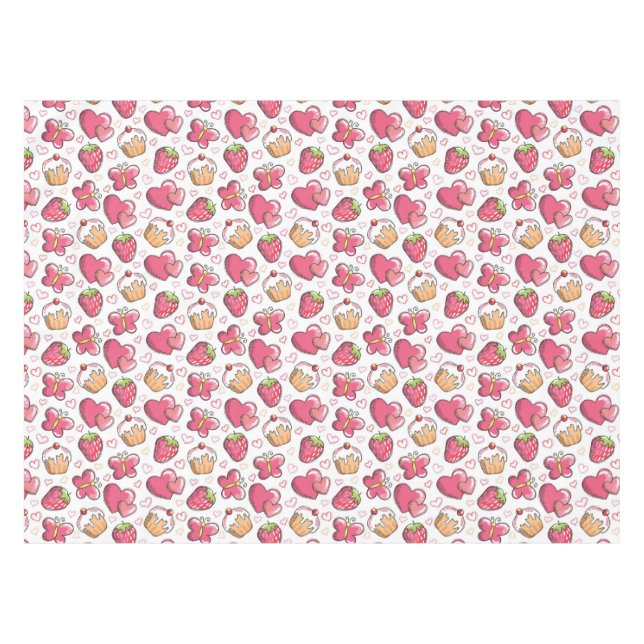 romantisches Nahrungsmittelmuster Tischdecke (Vorderseite (Horizontal))