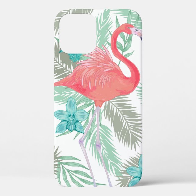 Romantisches nahtloses Muster mit Flamingo-Vogel u Case-Mate iPhone Hülle (Rückseite)