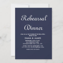 Romantisches Navy-Kalligrafie-Probedinner 