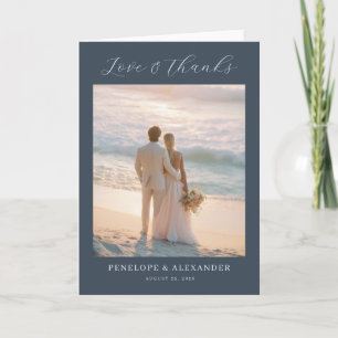Romantisches Navy-Strandfoto Dankeskarte