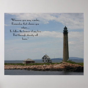 Romantisches neues Enland Leuchtturm-Plakat Poster