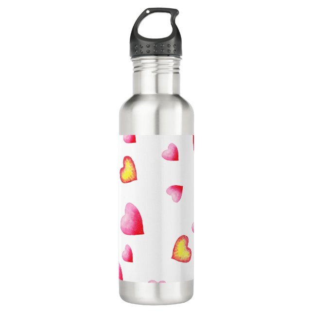Romantisches Niedliches Rotes Herz Edelstahlflasche (Vorderseite)