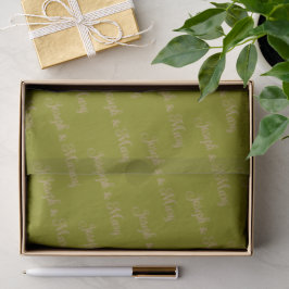 Romantisches Olivgrün und Staubrosé Hochzeitsschri Seidenpapier