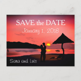 Romantisches Paar am Strand bei ZSunset Save the D Postkarte