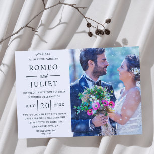 Romantisches Paar-Foto Hochzeit Einladung