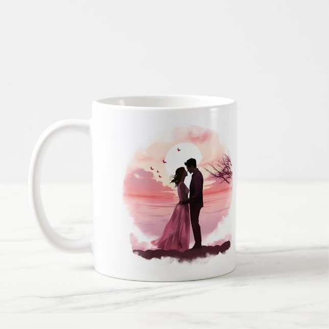 Romantisches Paar in Sunset Coffee Tasse (Links)
