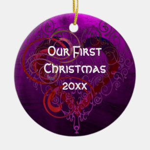 Romantisches Paar Individueller Jahres Weihnachtsb Keramik Ornament