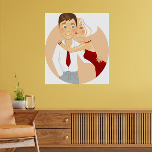 Romantisches Paar Kuss Süße Liebe Poster