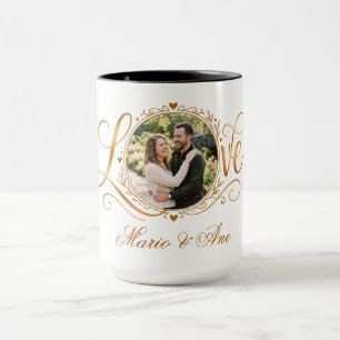 Romantisches Paar Personalisierter Hochzeitsjubilä Tasse