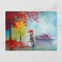ROMANTISCHES PAAR ROT UMBRELLA