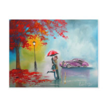 ROMANTISCHES PAAR ROT UMBRELLA
