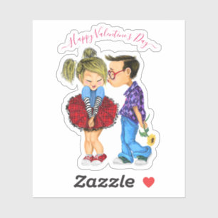 Romantisches Paar Valentinstag-Aufkleber Aufkleber