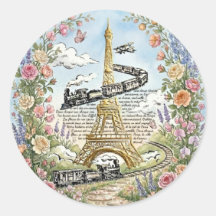 Romantisches Paris, Eiffelturm, französische Kunst