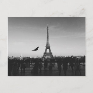Romantisches Paris Eiffelturm Schwarz-Weiß Postkarte