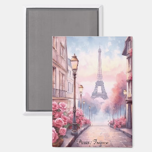 Romantisches Paris Frankreich – Eiffelturm Floral Magnet