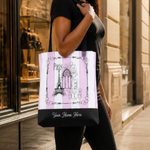 Romantisches Paris Frankreich Personalisiertes Ros Tasche