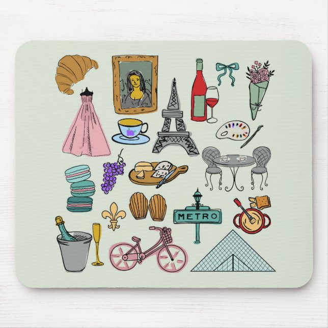Romantisches Paris Mousepad (Vorne)