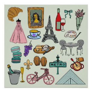 Romantisches Paris Poster