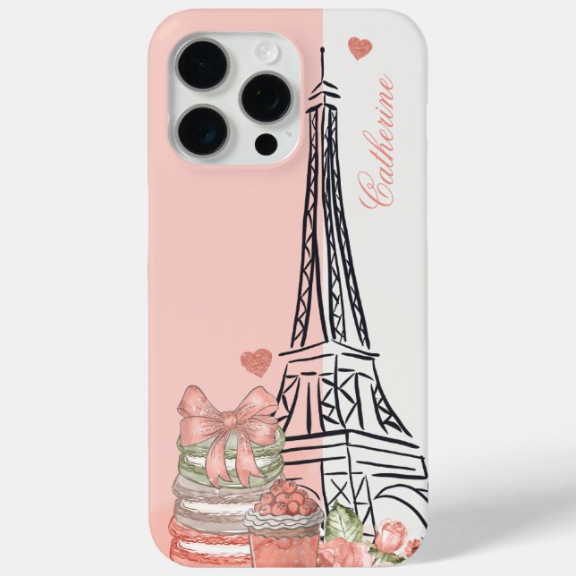Romantisches Paris Thema Personalisiert Case-Mate iPhone Hülle (Rückseite)