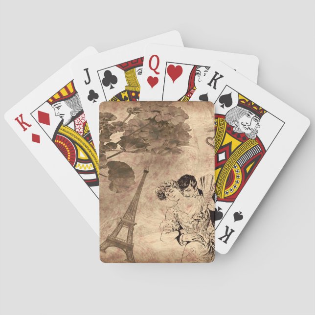 Romantisches Paris Vintag Spielkarten (Rückseite)