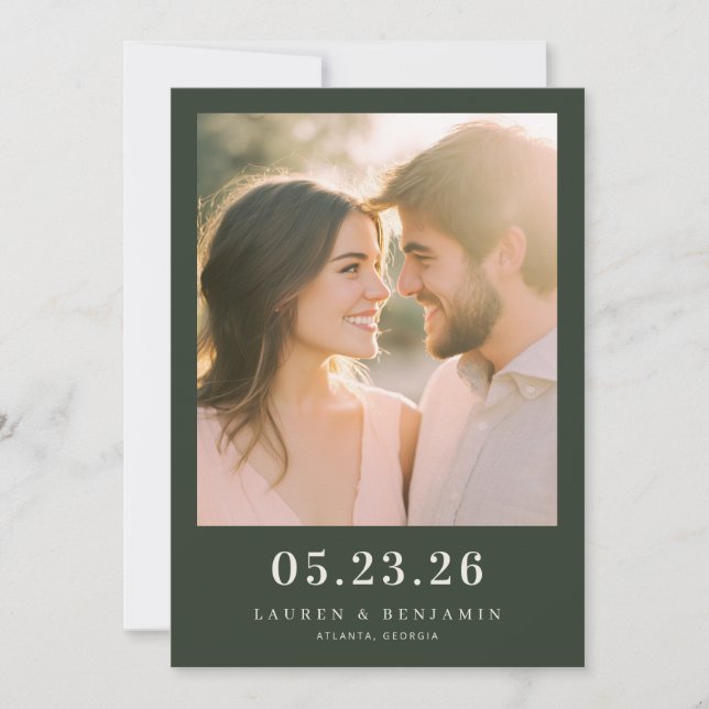 Romantisches Pastell-Foto Save The Date (Vorderseite)