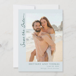 Romantisches Pastell-Strandfoto Save The Date