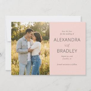 Romantisches Pfirsich-Minimalist-Foto Save The Date