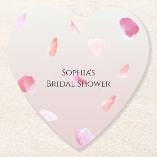 Romantisches Pink Peach Rose Petals Brautparty Untersetzer