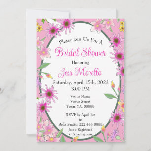 Romantisches pinkfarbenes Brautparty Einladung