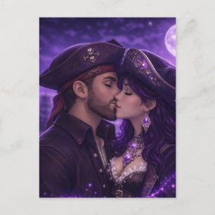 Romantisches Piratenpaar Postkarte