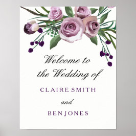 Romantisches Plum Lila Rose Blumenposter Poster